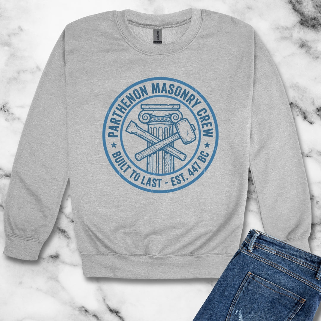 Parthenon Masonry Crew Unisex Heavy Crewneck Sweatshirt