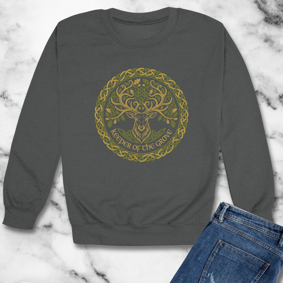 Druid Oak Deer Unisex Heavy Crewneck Sweatshirt