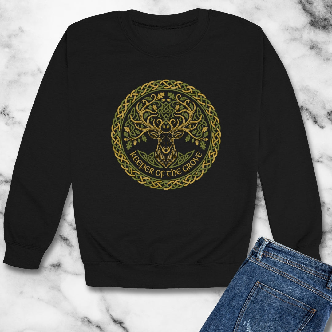 Druid Oak Deer Unisex Heavy Crewneck Sweatshirt