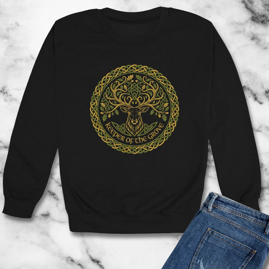 Druid Oak Deer Unisex Heavy Crewneck Sweatshirt