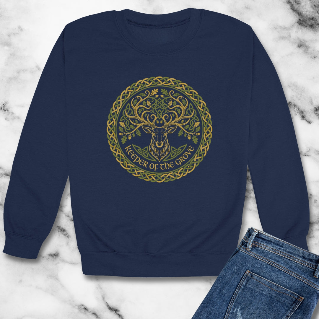 Druid Oak Deer Unisex Heavy Crewneck Sweatshirt