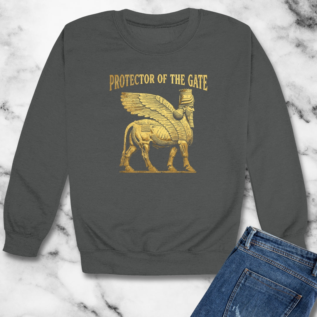 Lamassu Protector of the Gate Unisex Heavy Crewneck Sweatshirt