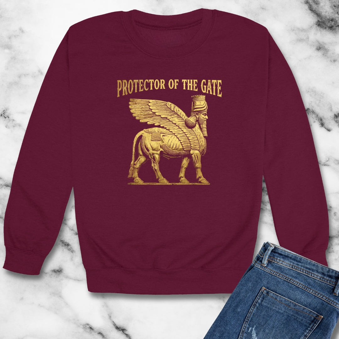 Lamassu Protector of the Gate Unisex Heavy Crewneck Sweatshirt