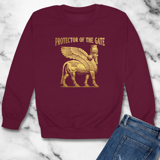 Lamassu Protector of the Gate Unisex Heavy Crewneck Sweatshirt