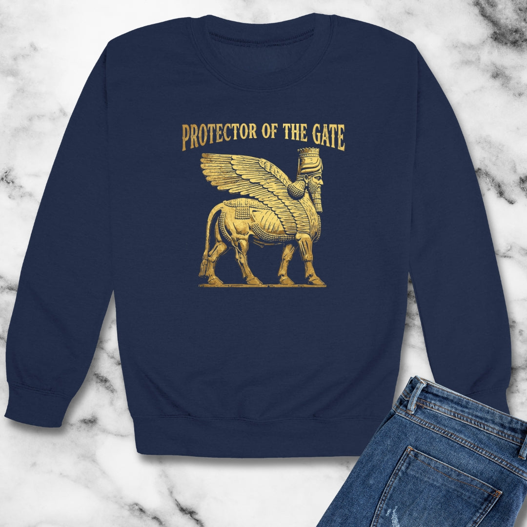 Lamassu Protector of the Gate Unisex Heavy Crewneck Sweatshirt