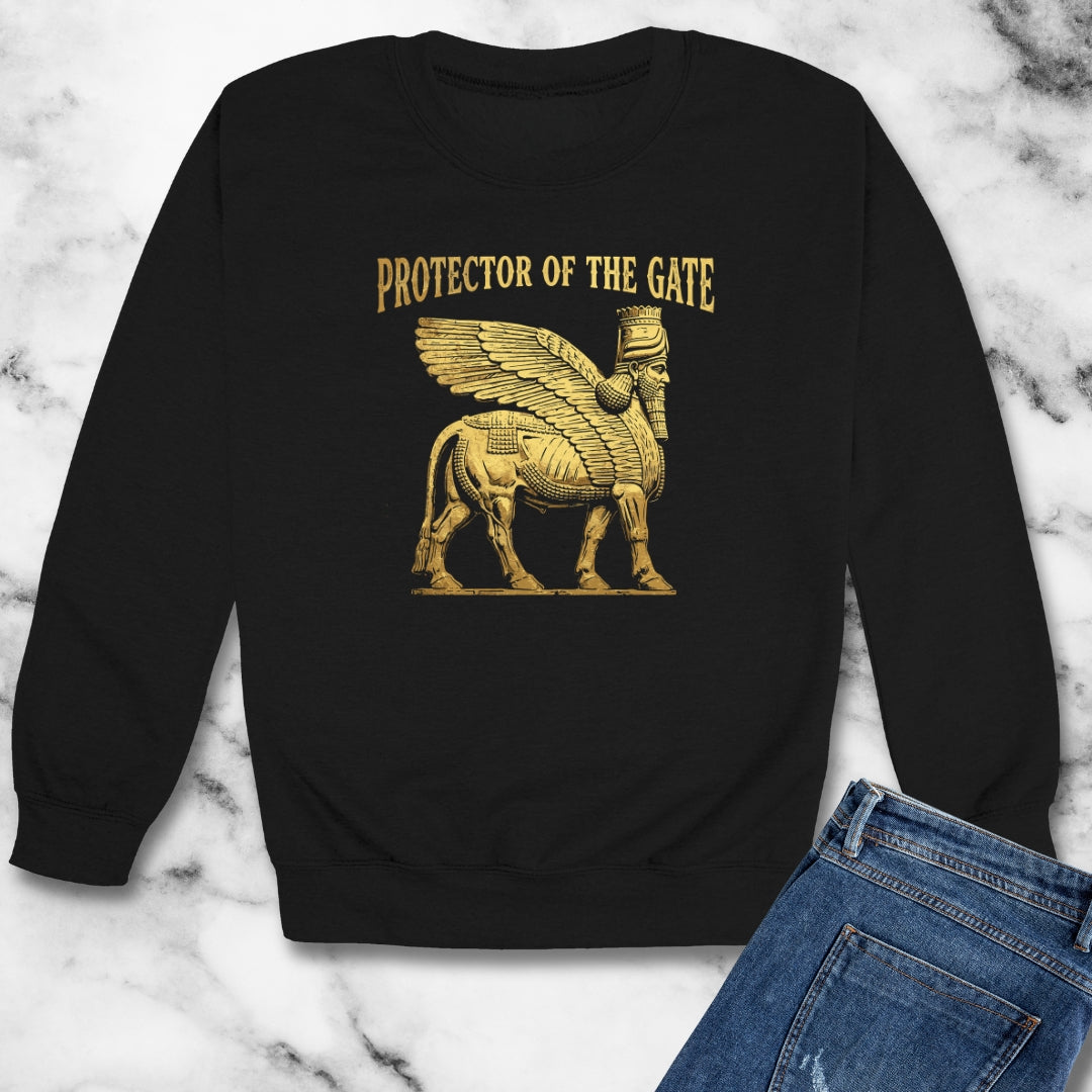 Lamassu Protector of the Gate Unisex Heavy Crewneck Sweatshirt