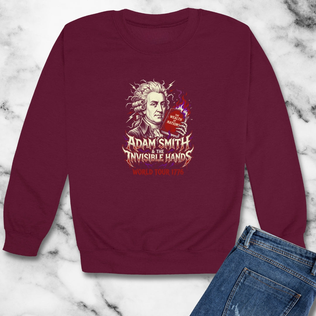 Heavy Metal Adam Smith Invisible Hand Tour Unisex Heavy Crewneck Sweatshirt