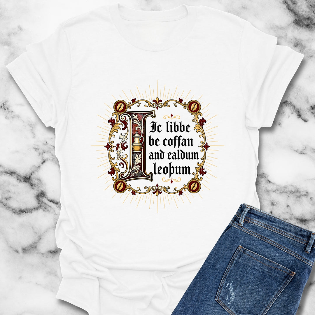 I Live on Coffee Poetry Old English Light T-Shirt