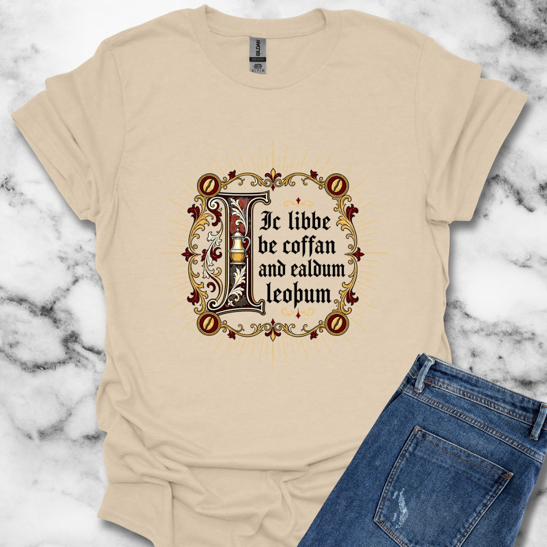 I Live on Coffee Poetry Old English Light T-Shirt