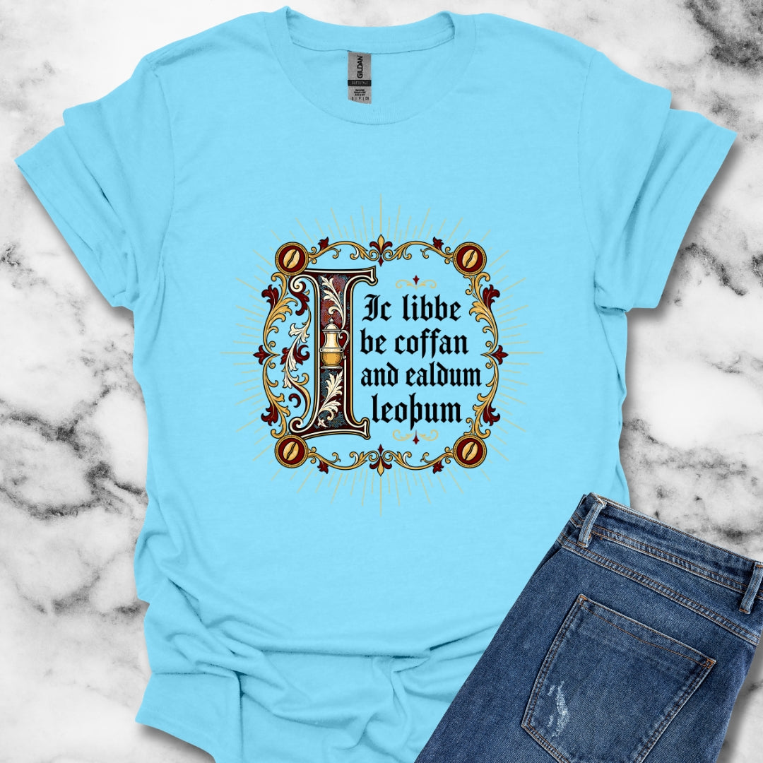I Live on Coffee Poetry Old English Light T-Shirt