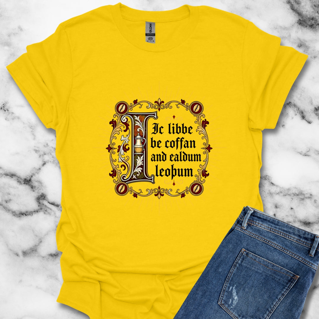 I Live on Coffee Poetry Old English Light T-Shirt