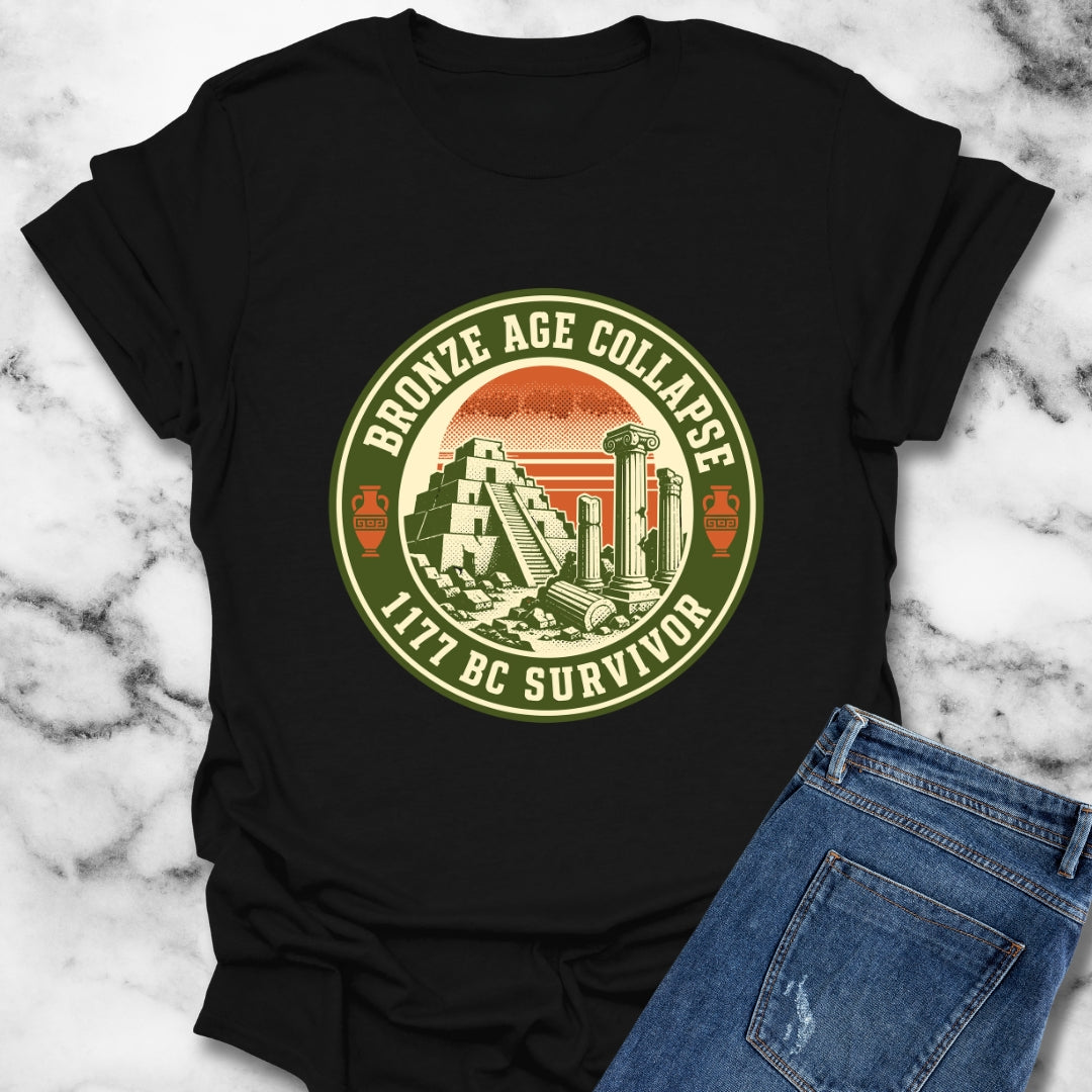 Badge Style Bronze Age Collapse Survivor T-Shirt
