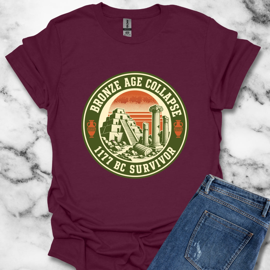 Badge Style Bronze Age Collapse Survivor T-Shirt