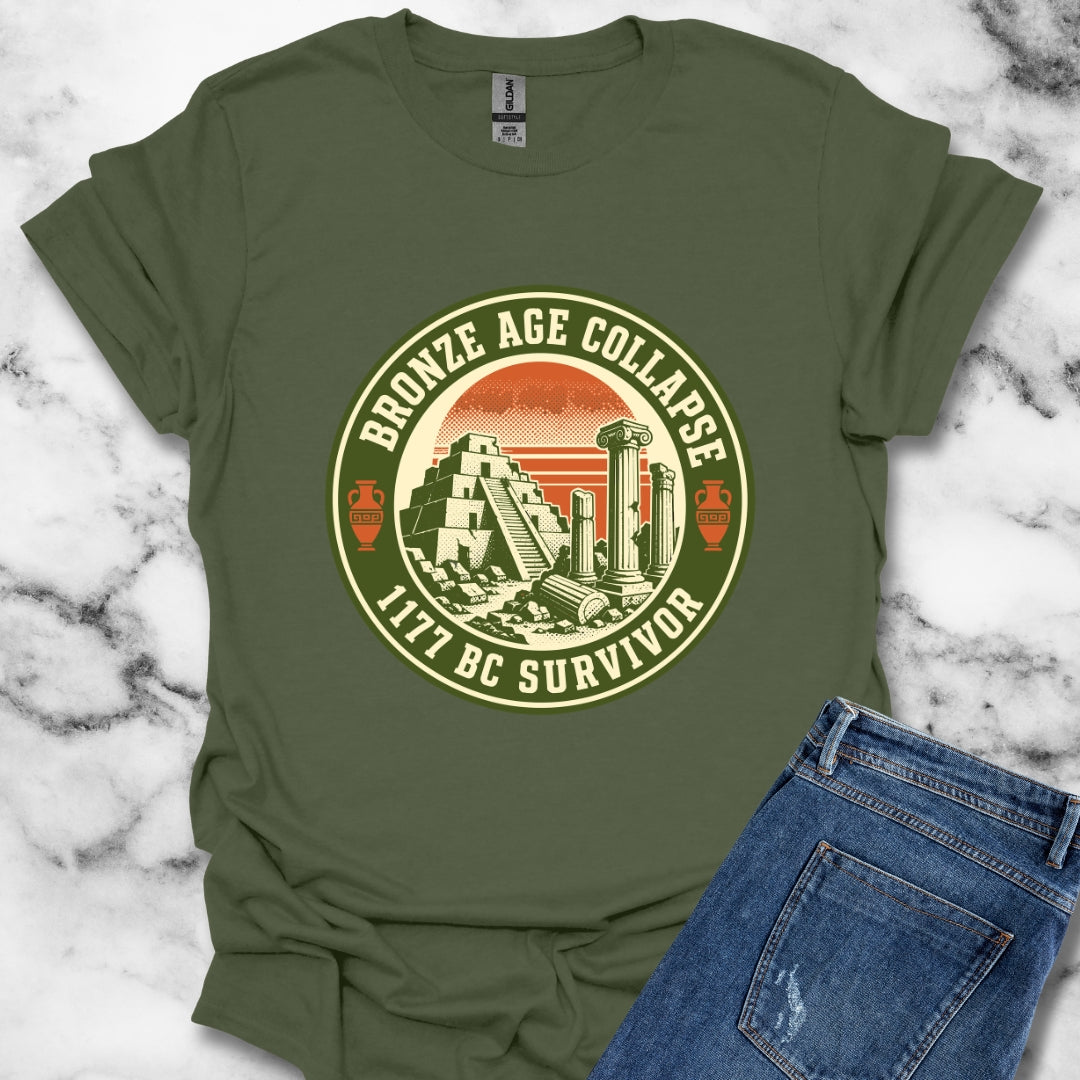 Badge Style Bronze Age Collapse Survivor T-Shirt
