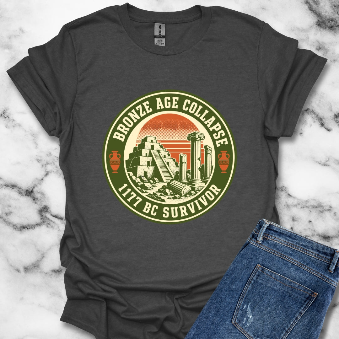 Badge Style Bronze Age Collapse Survivor T-Shirt
