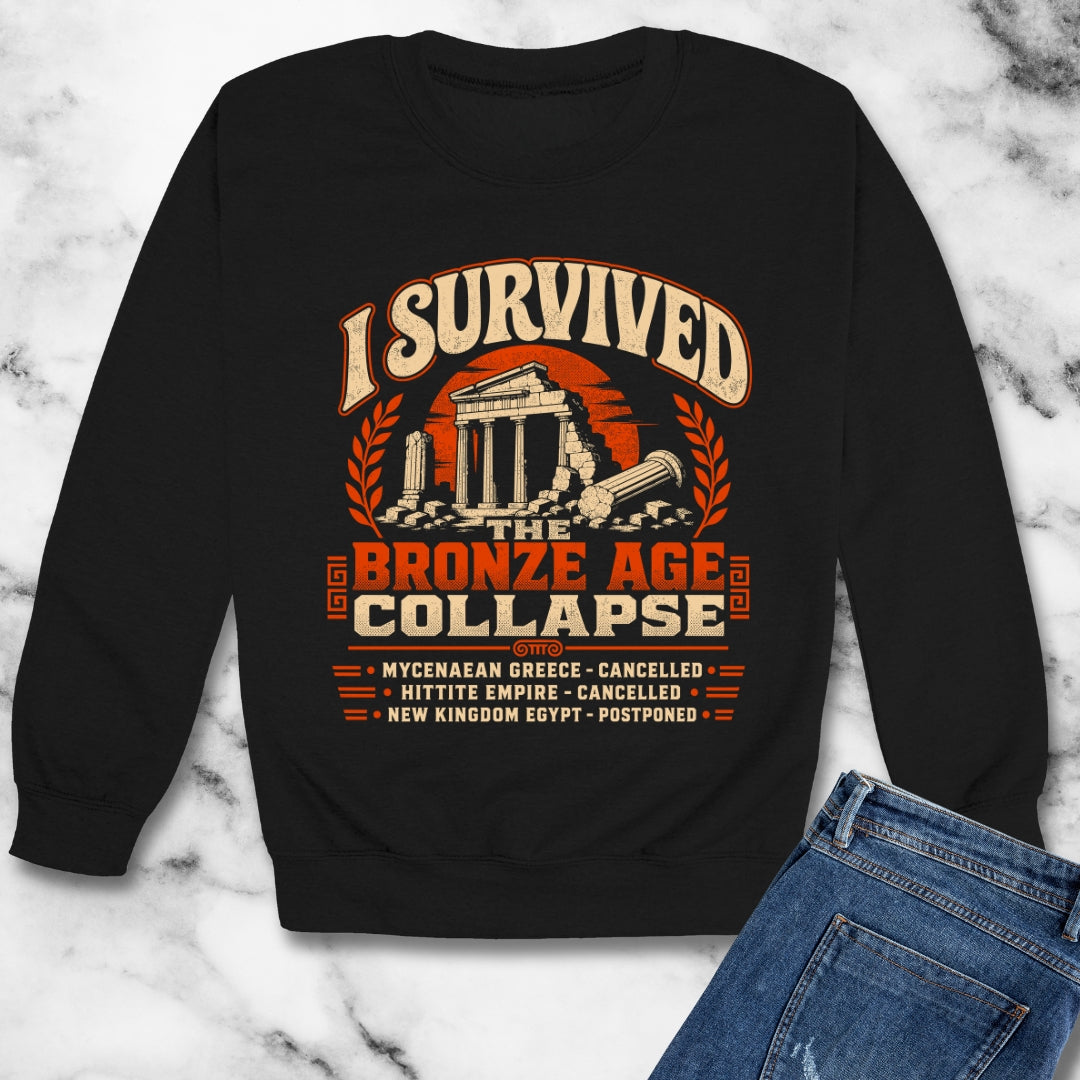 I Survived the Bronze Age Collapse Tour Unisex Heavy Crewneck Sweatshirt