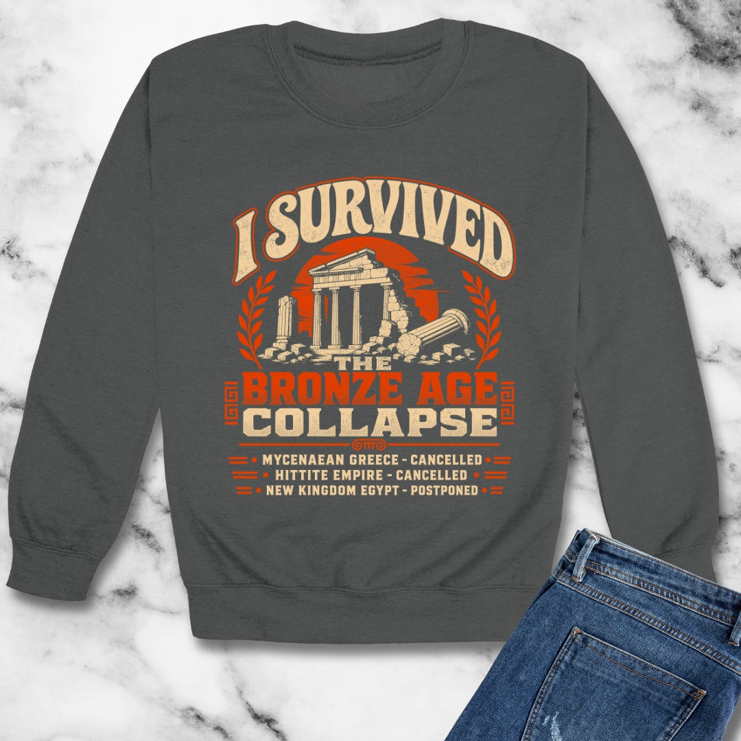 I Survived the Bronze Age Collapse Tour Unisex Heavy Crewneck Sweatshirt