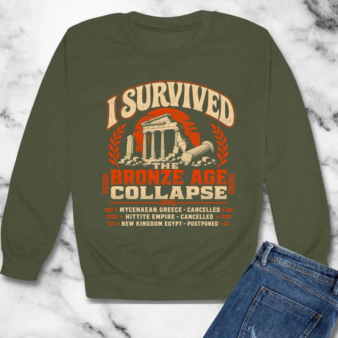 I Survived the Bronze Age Collapse Tour Unisex Heavy Crewneck Sweatshirt