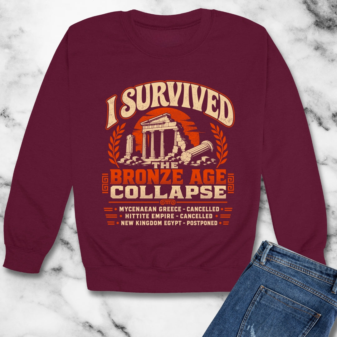 I Survived the Bronze Age Collapse Tour Unisex Heavy Crewneck Sweatshirt