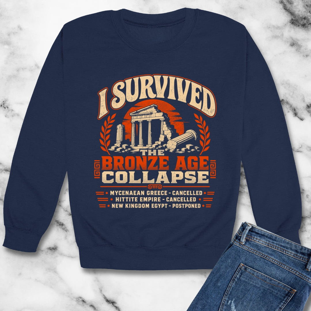 I Survived the Bronze Age Collapse Tour Unisex Heavy Crewneck Sweatshirt