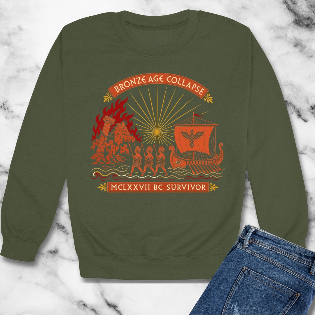 Bronze Age Collapse Survivor Unisex Heavy Crewneck Sweatshirt