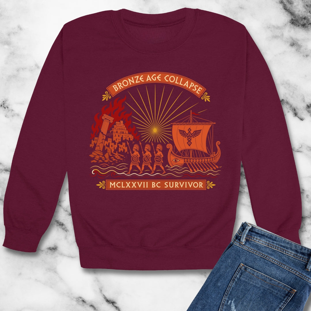 Bronze Age Collapse Survivor Unisex Heavy Crewneck Sweatshirt