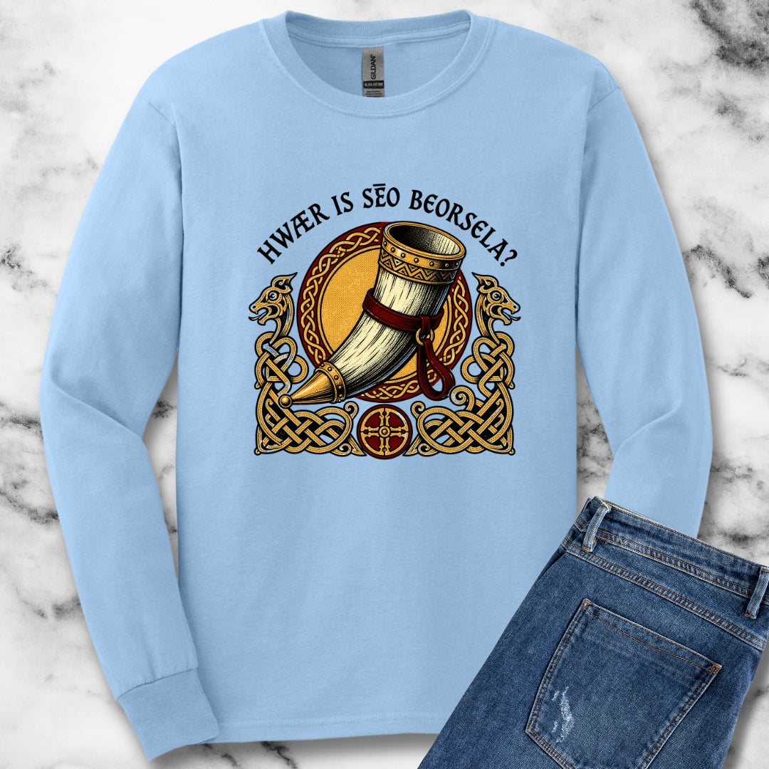 Where is Beerhall Old English Unisex Long Sleeve Tee