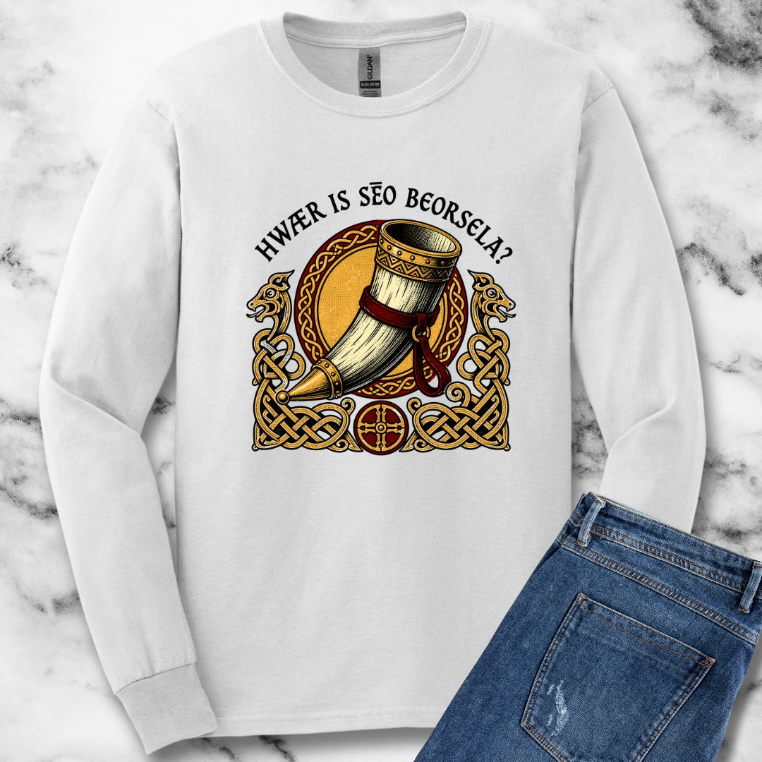 Where is Beerhall Old English Unisex Long Sleeve Tee