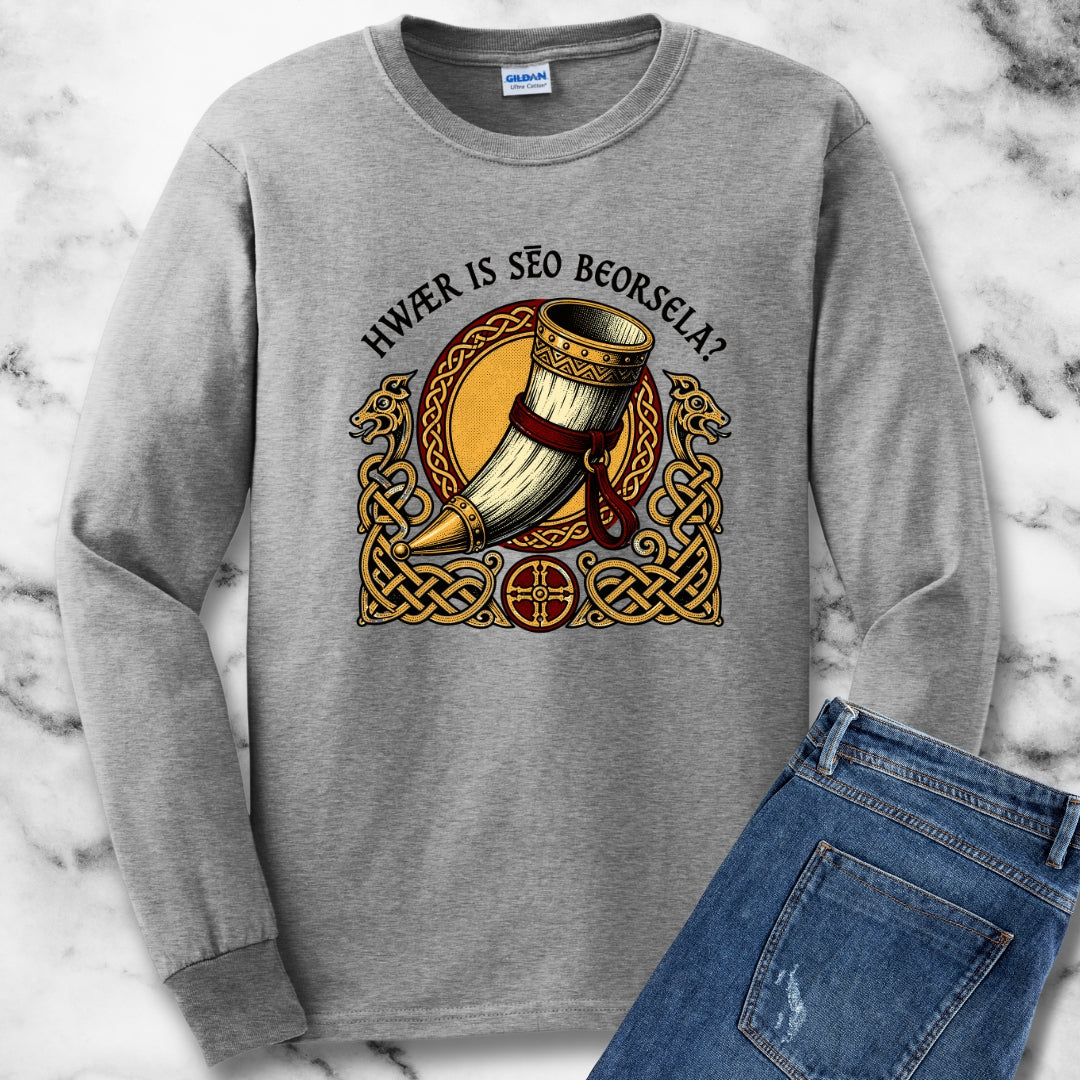 Where is Beerhall Old English Unisex Long Sleeve Tee