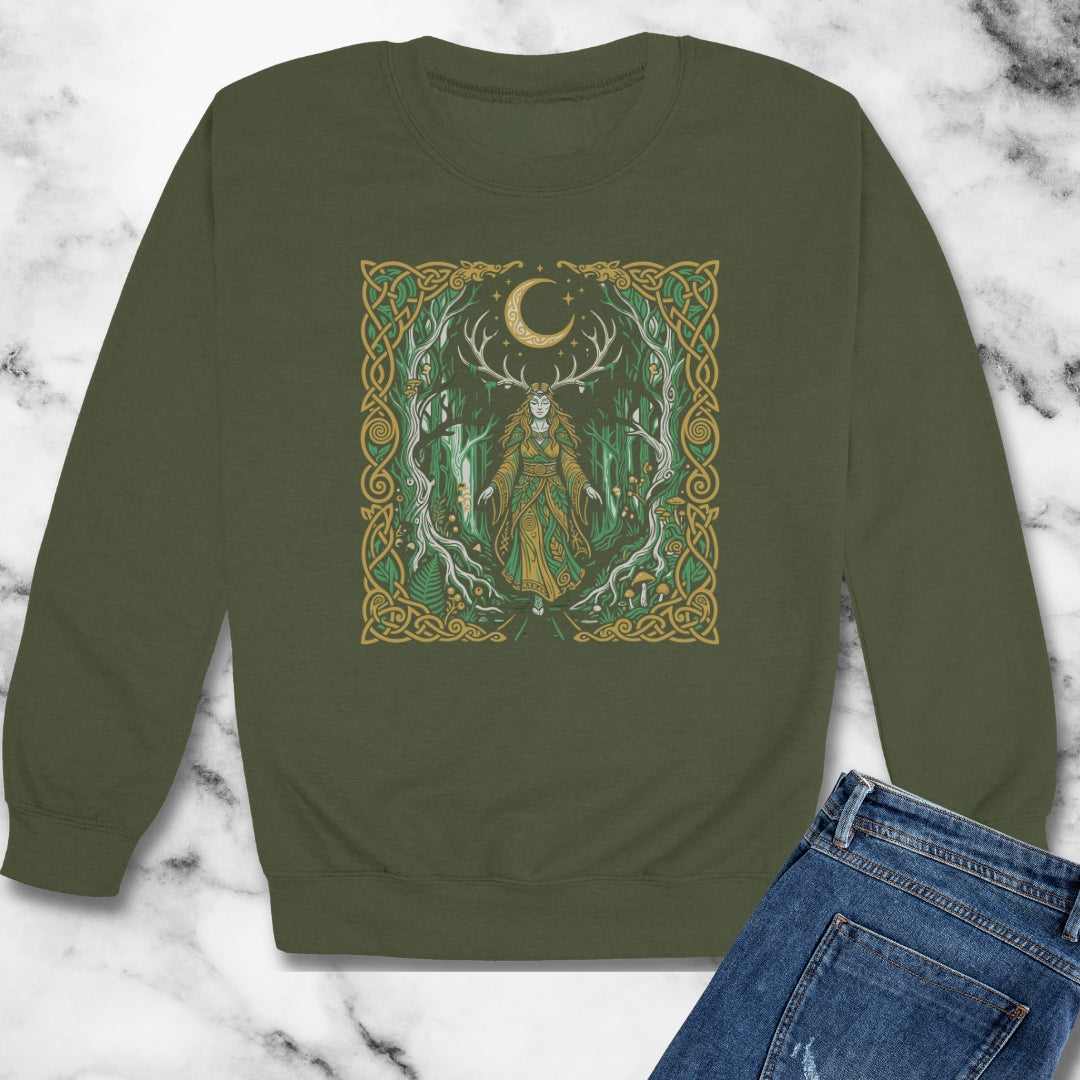Elen of the Ways Goddess of Journey and Guidance Unisex Heavy Crewneck Sweatshirt