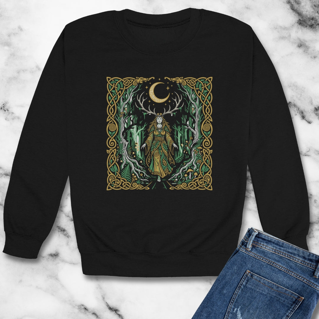 Elen of the Ways Goddess of Journey and Guidance Unisex Heavy Crewneck Sweatshirt