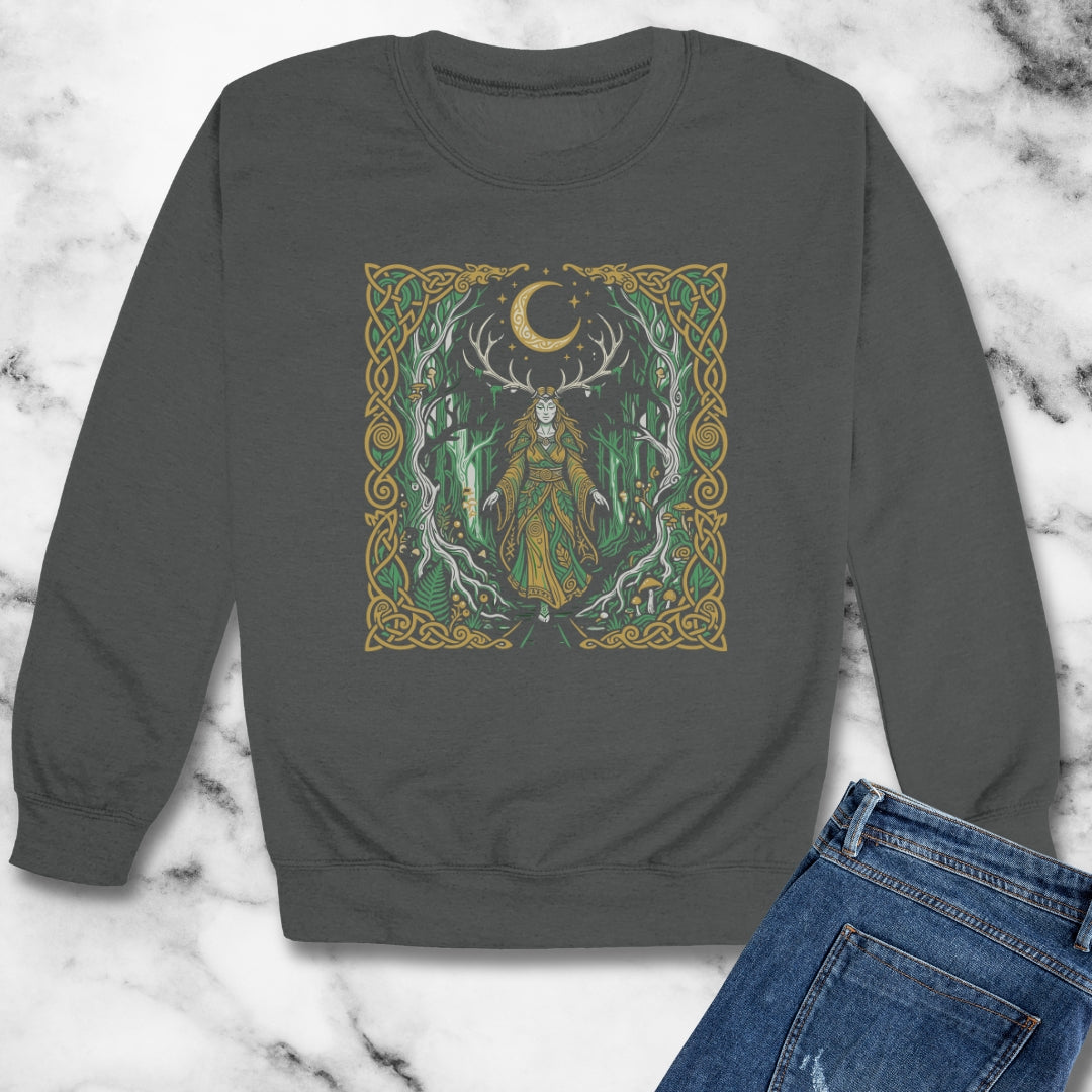 Elen of the Ways Goddess of Journey and Guidance Unisex Heavy Crewneck Sweatshirt