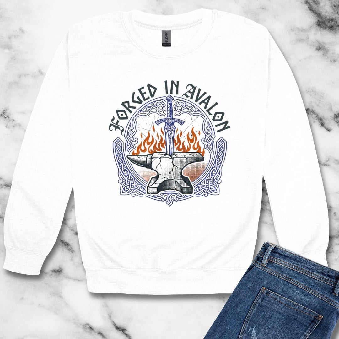 Excalibur Forged in Avalon Unisex Heavy Crewneck Sweatshirt