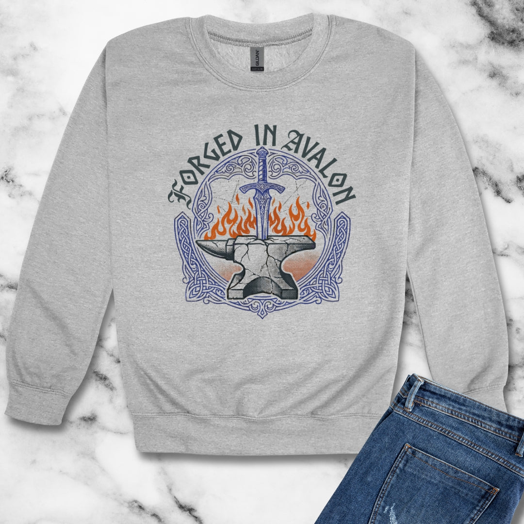 Excalibur Forged in Avalon Unisex Heavy Crewneck Sweatshirt