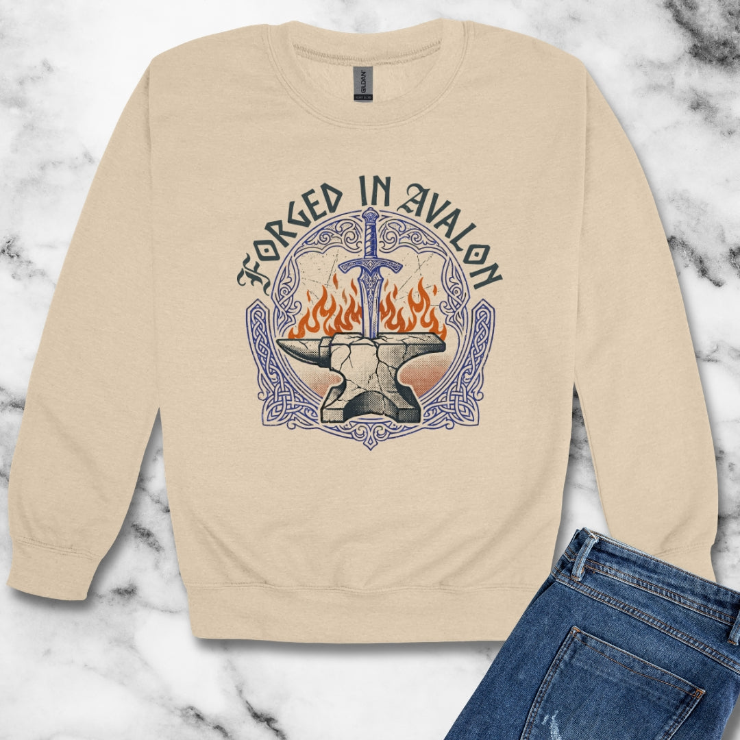 Excalibur Forged in Avalon Unisex Heavy Crewneck Sweatshirt