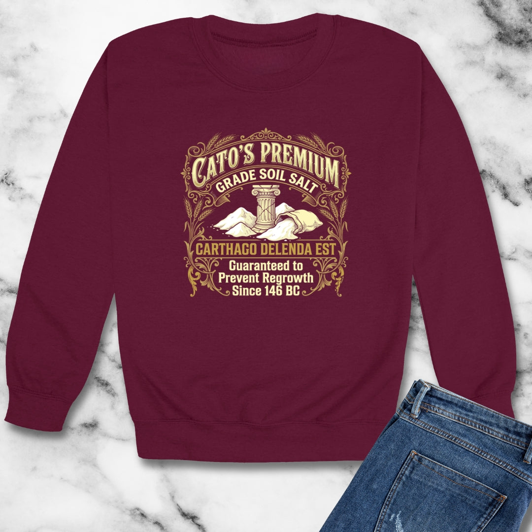 Cato Premium Salt Carthago Delenda Est Unisex Heavy Crewneck Sweatshirt