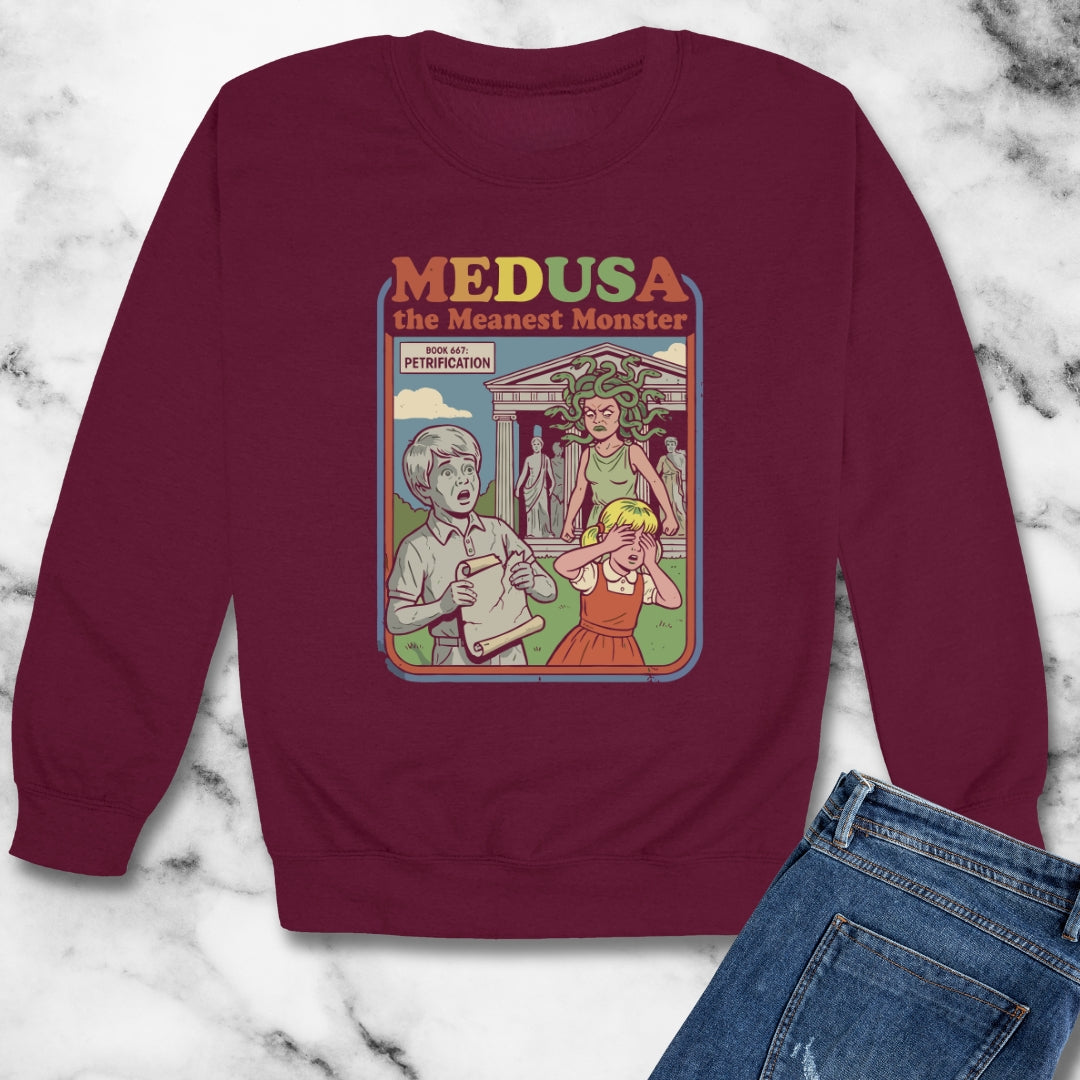 Medusa Meanest Monster Unisex Heavy Crewneck Sweatshirt