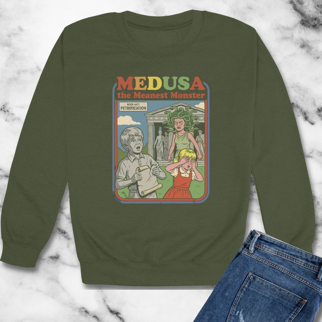 Medusa Meanest Monster Unisex Heavy Crewneck Sweatshirt