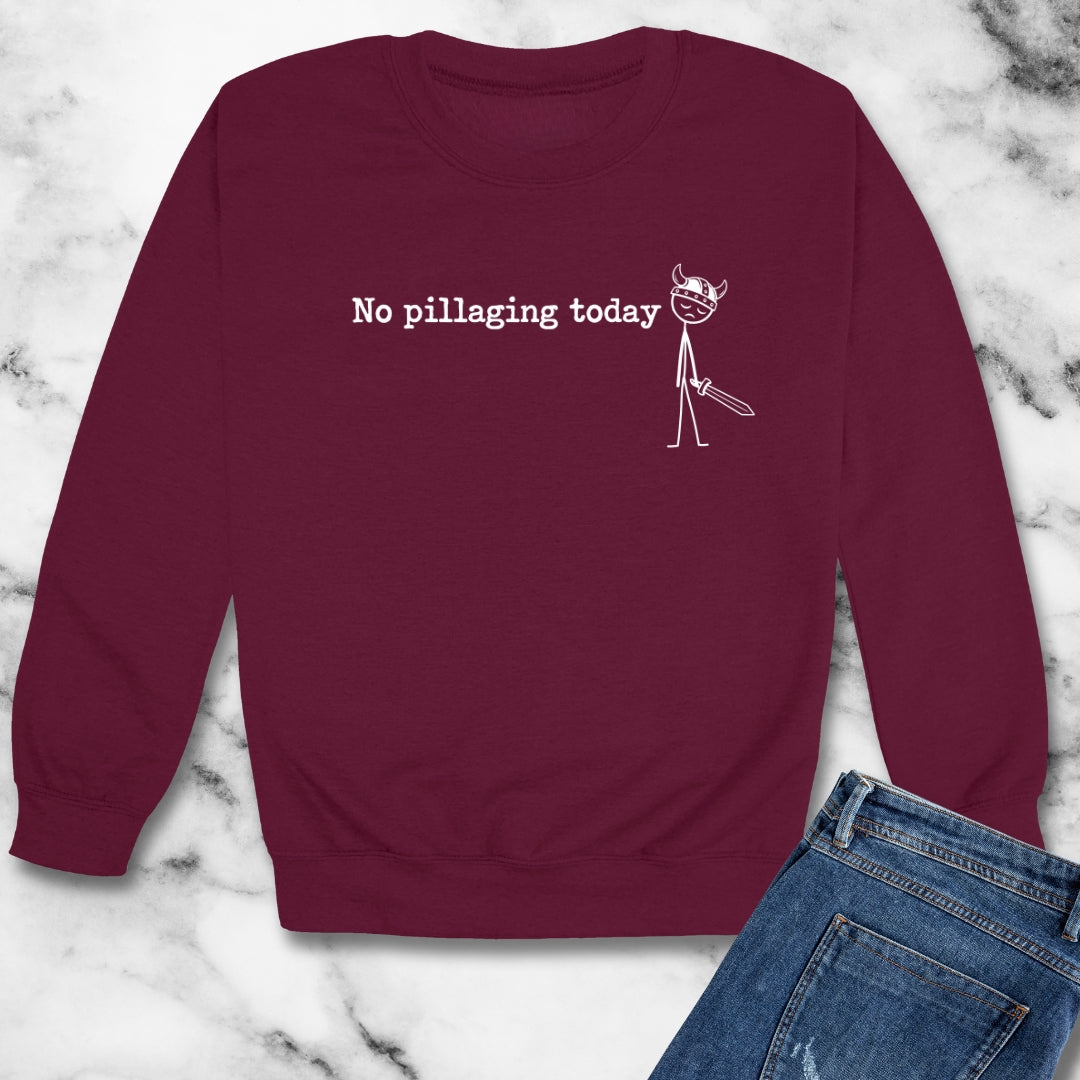 No Pillaging Today Sad Viking Unisex Heavy Crewneck Sweatshirt