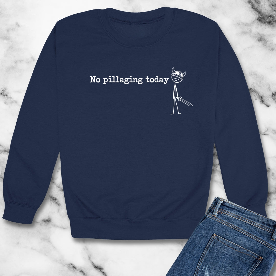 No Pillaging Today Sad Viking Unisex Heavy Crewneck Sweatshirt