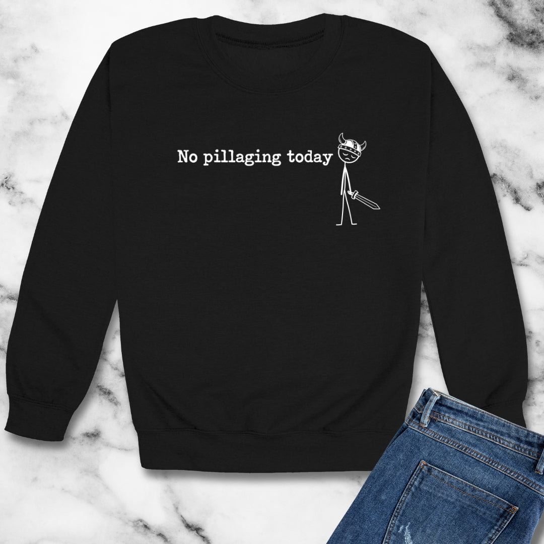 No Pillaging Today Sad Viking Unisex Heavy Crewneck Sweatshirt