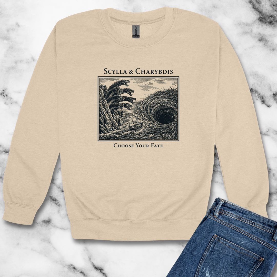 Scylla Charybdis Choose Your Fate Unisex Heavy Crewneck Sweatshirt