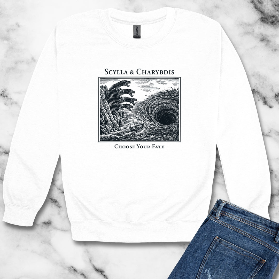 Scylla Charybdis Choose Your Fate Unisex Heavy Crewneck Sweatshirt