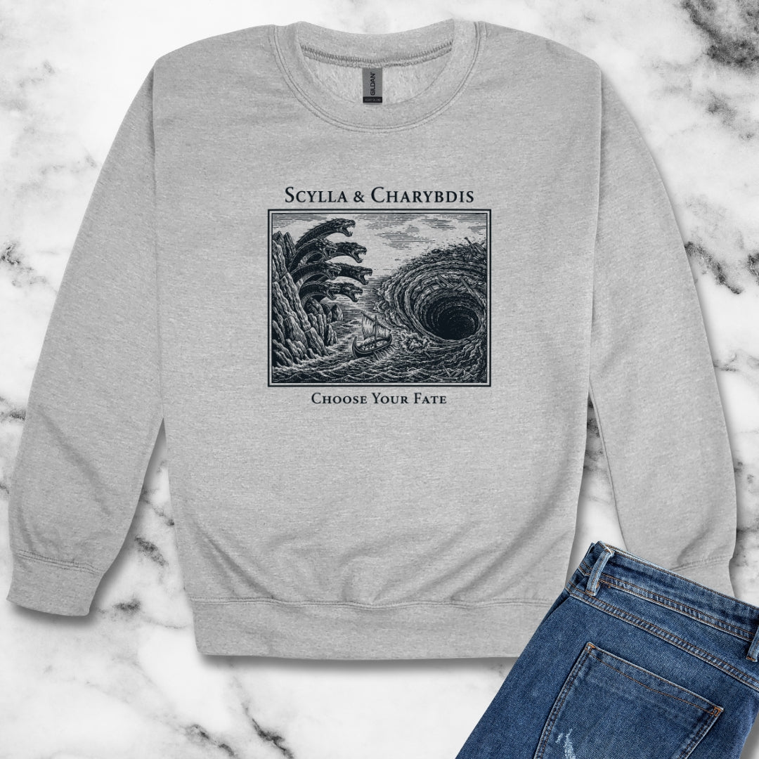 Scylla Charybdis Choose Your Fate Unisex Heavy Crewneck Sweatshirt