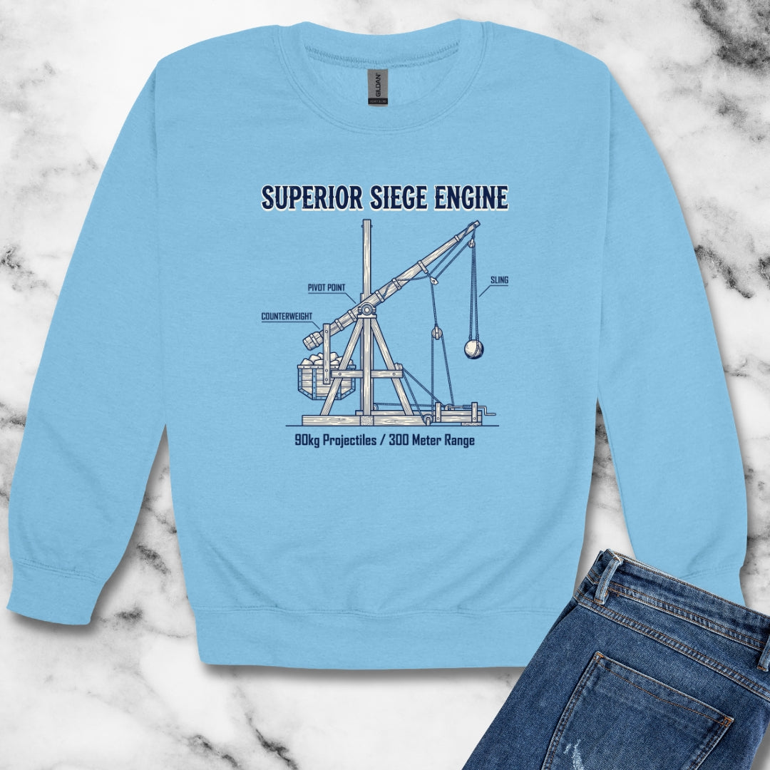 Trebuchet Schematic Siege Engine Unisex Heavy Crewneck Sweatshirt