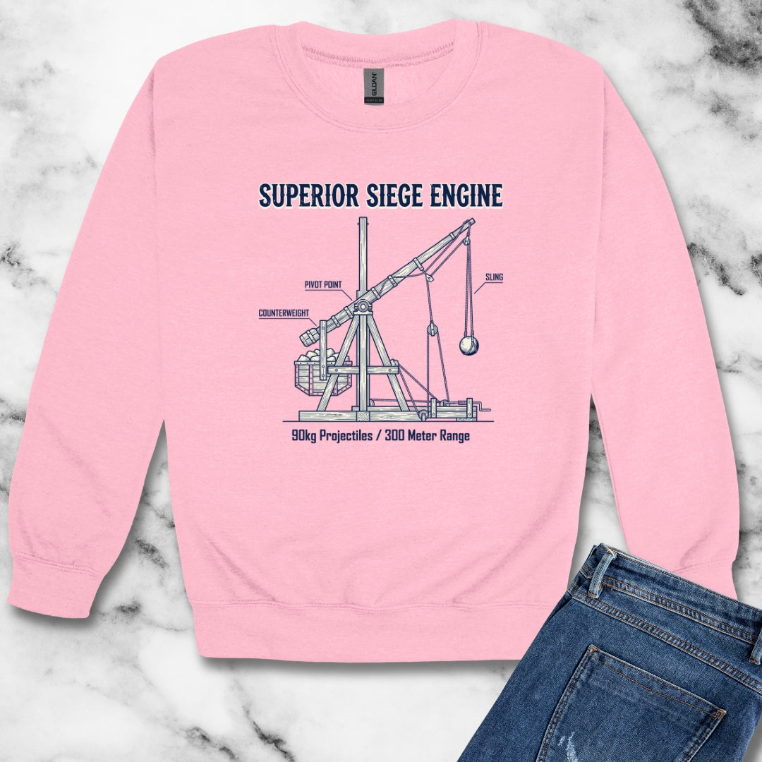 Trebuchet Schematic Siege Engine Unisex Heavy Crewneck Sweatshirt