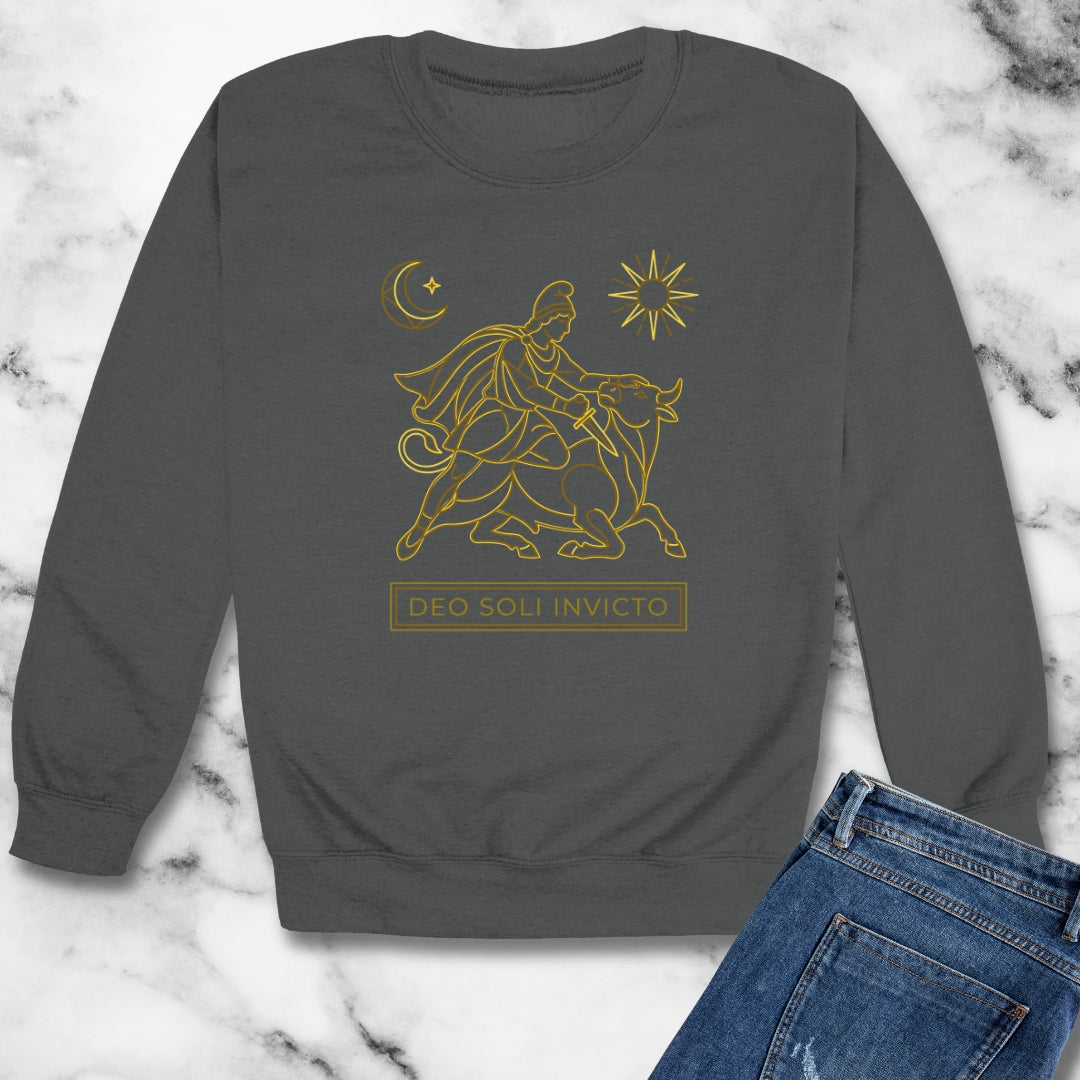 Cult of Mithras Sol Invictus Line Art Unisex Heavy Crewneck Sweatshirt