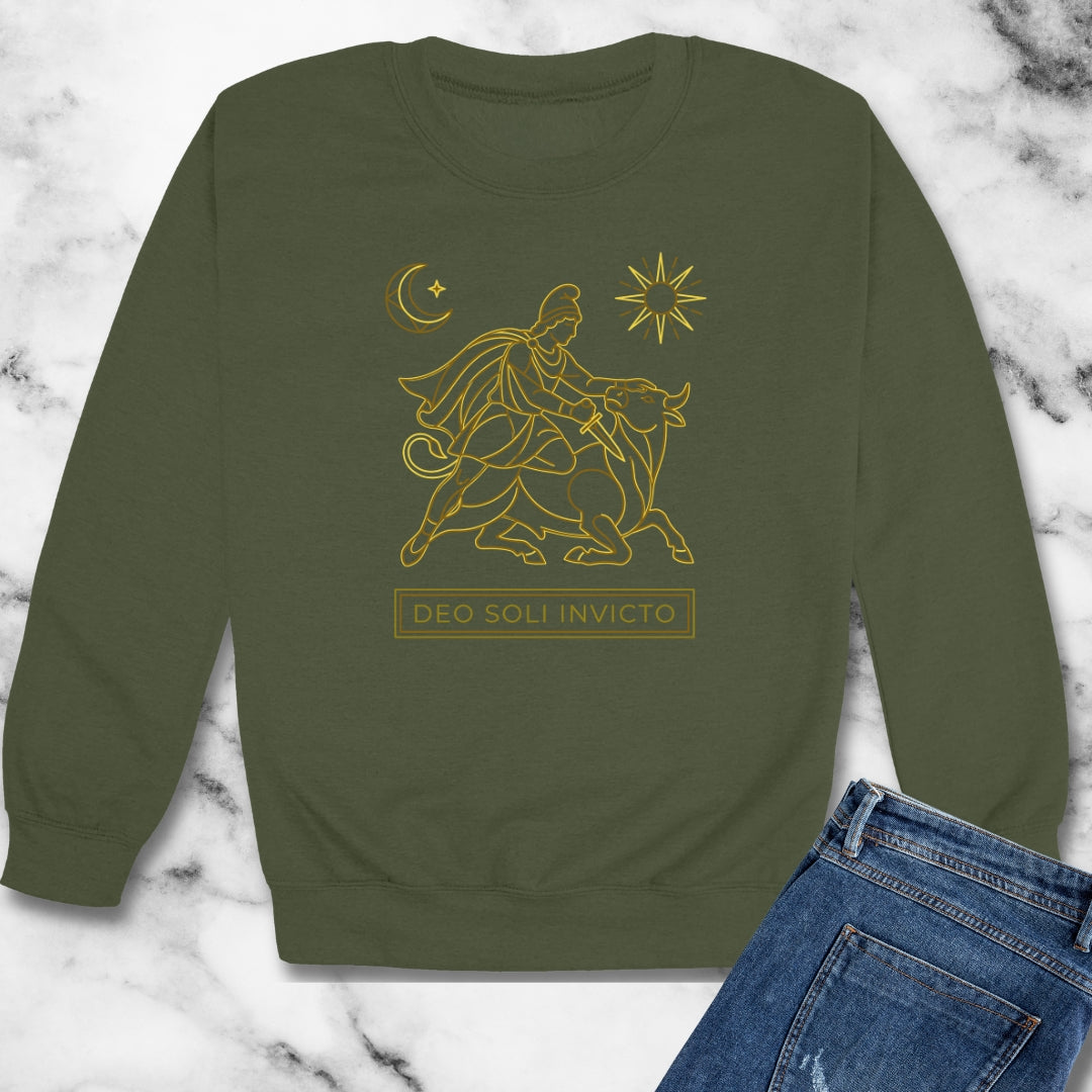 Cult of Mithras Sol Invictus Line Art Unisex Heavy Crewneck Sweatshirt