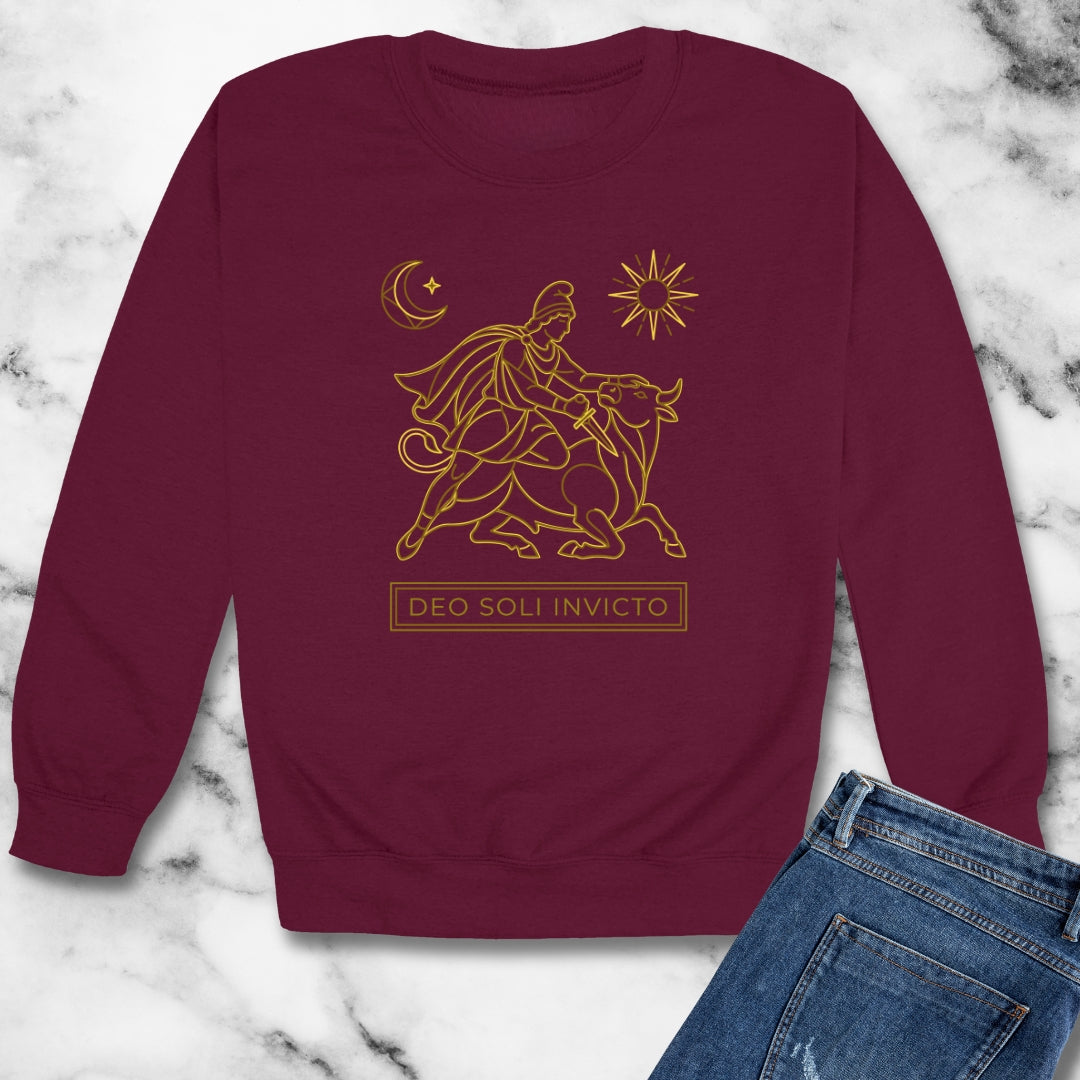 Cult of Mithras Sol Invictus Line Art Unisex Heavy Crewneck Sweatshirt