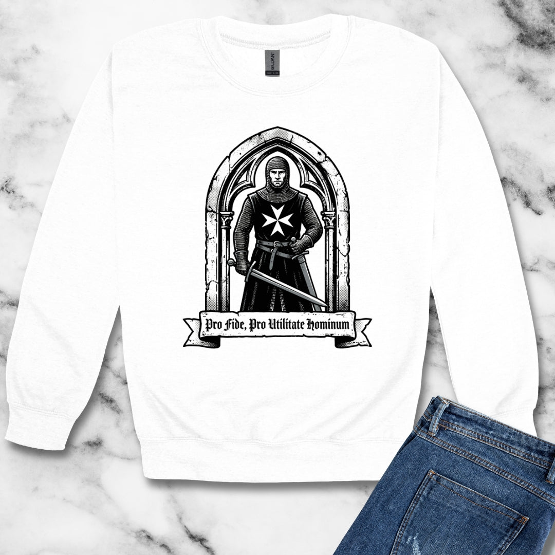 Knight Hospitaller For Faith For Benefit of Man Unisex Heavy Crewneck Sweatshirt